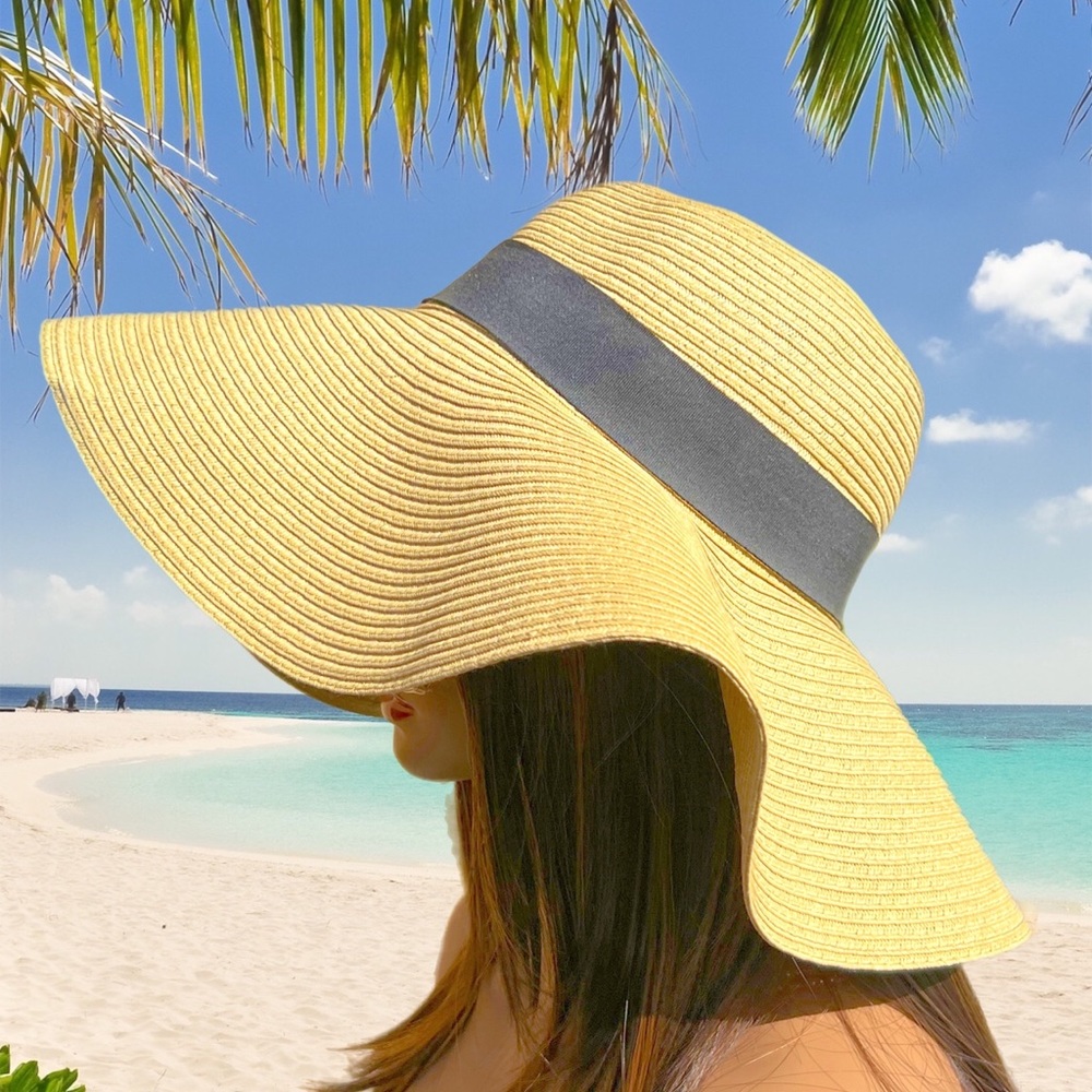 ❀ Tilly’s Big Floppy Paper Straw Beach Hat NWT OS - Picture 4 of 4